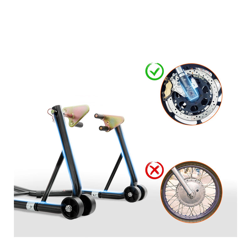 Carregue imagem no visualizador da galeriaCavalete elevador para moto - Suporte dianteiro e traseiro 385 kg
