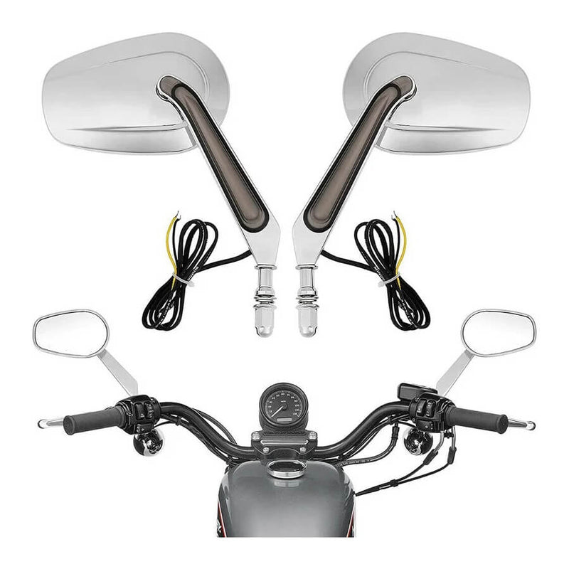Load image into Gallery viewer, Espelhos retrovisores preto mate com pisca LED para Harley-Davidson Softail e Fat Boy
