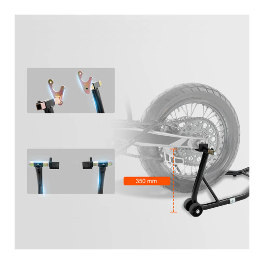 Cavalete elevador para moto - Suporte dianteiro e traseiro 385 kg