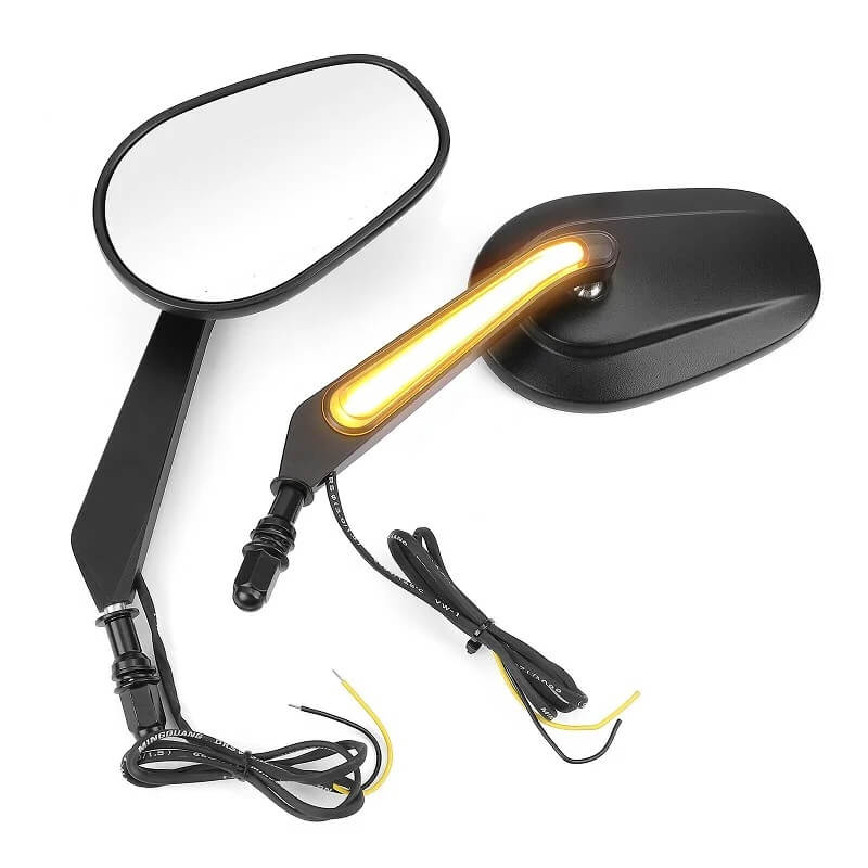 Load image into Gallery viewer, Espelhos retrovisores cromados com LED âmbar para Harley-Davidson Touring e Road King
