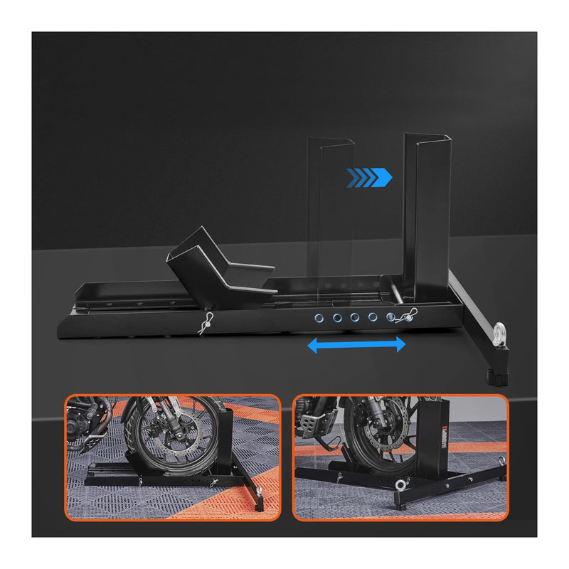 Carregue imagem no visualizador da galeriaCalço para roda de moto - Suporte ajustável 816 kg aço reforçado
