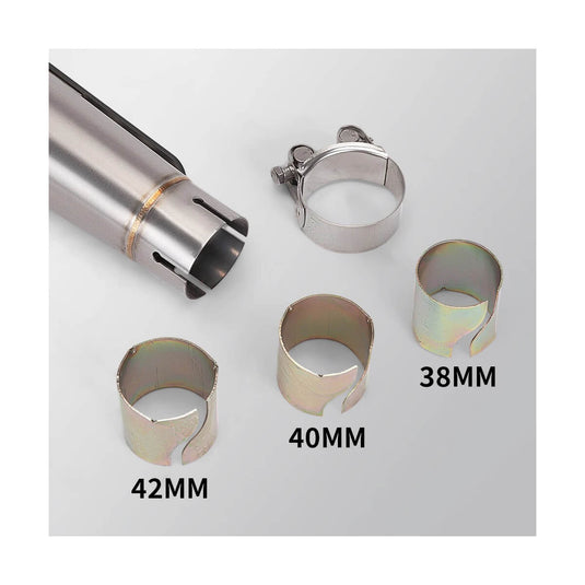 Ponteira escape retro aço inoxidável 380 mm com redutores 38-45 mm