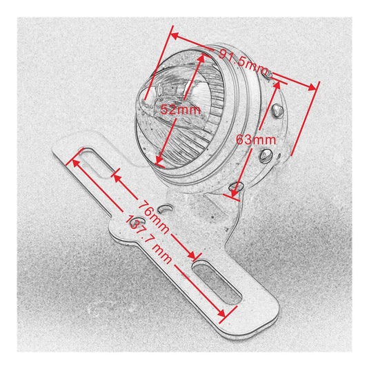Farolim traseiro metal LED suporte matrícula