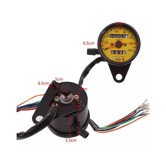 Velocímetro eletrónico universal - Odómetro com retroiluminação LED vintage