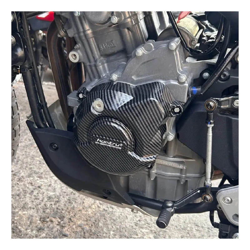 Carregue imagem no visualizador da galeriaCapa de Proteção de Motor CF MOTO 450 - detalhe do material compósito ABS
