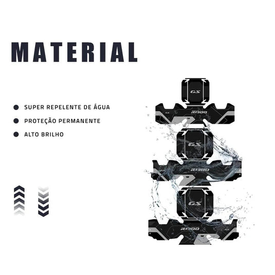 Autocolantes BMW R1300GS Adventure – detalhe do laminado mate e corte preciso