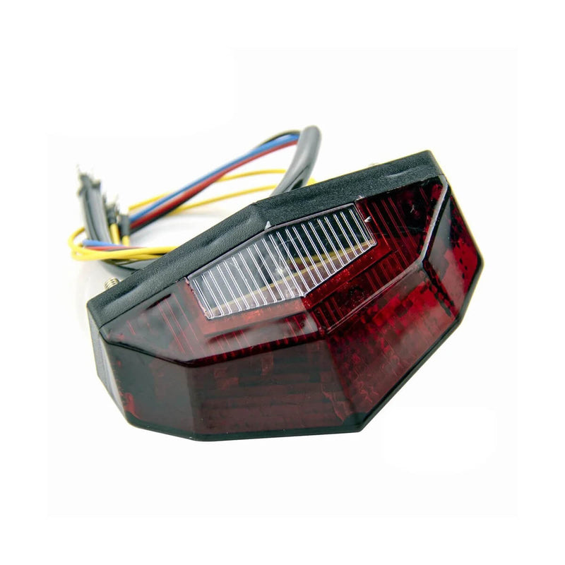 Carregue imagem no visualizador da galeriaFarolim Traseiro LED para Moto - 11 LEDs Multifuncional com Pisca Integrado
