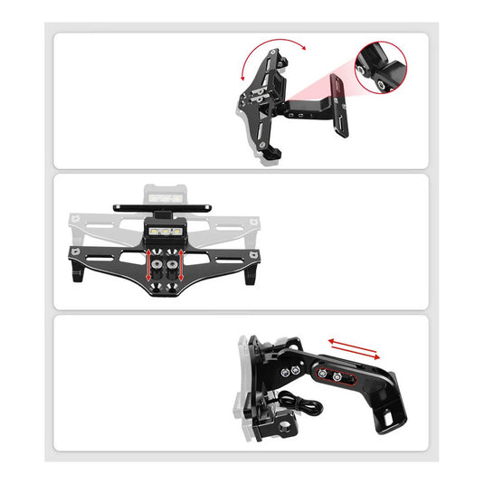 Vista lateral suporte matrícula ajustável Yamaha 