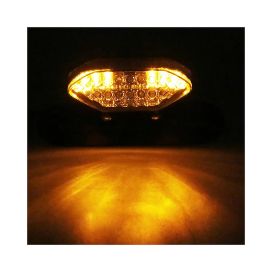 Luz traseira LED integrada para moto - Stop, travão, piscas e matrícula universal