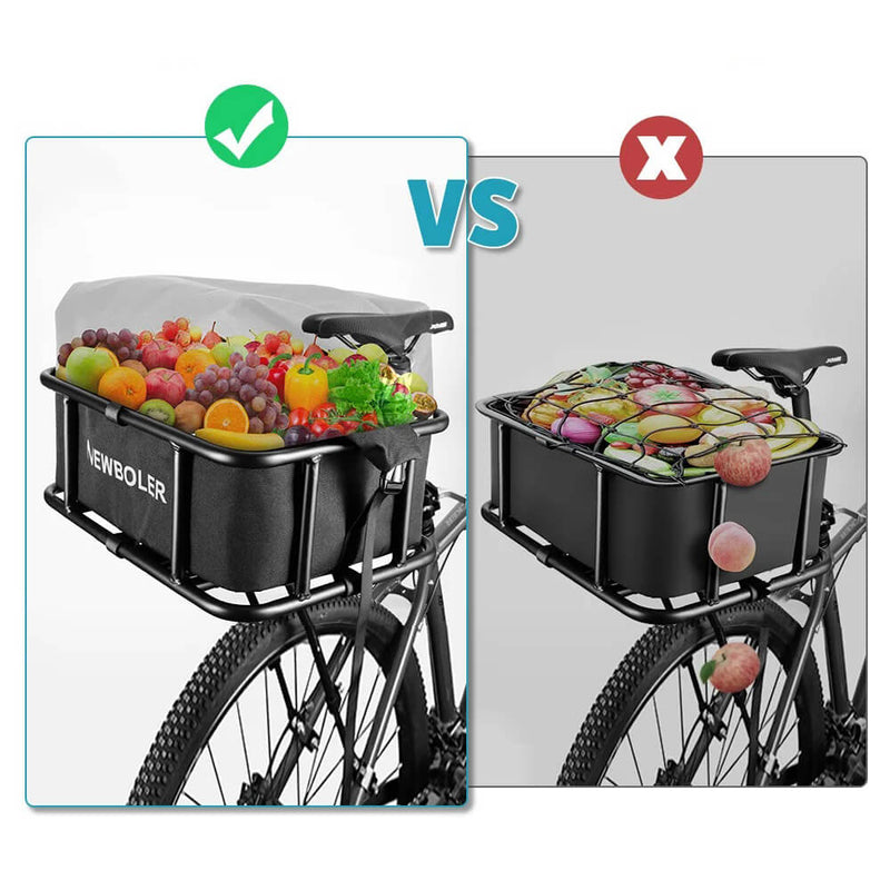 Carregue imagem no visualizador da galeriaCesto metálico traseiro bicicleta com revestimento anticorrosivo - detalhe construção robusta
