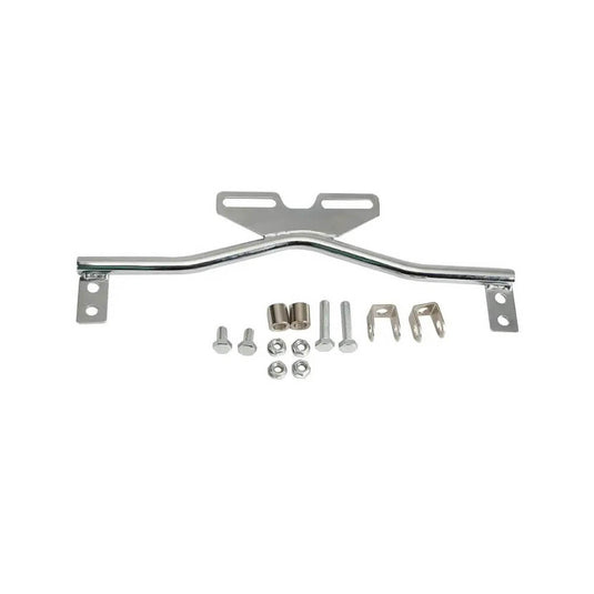 Conjunto farol frontal com piscas integrados 12V - Suporte universal cromado