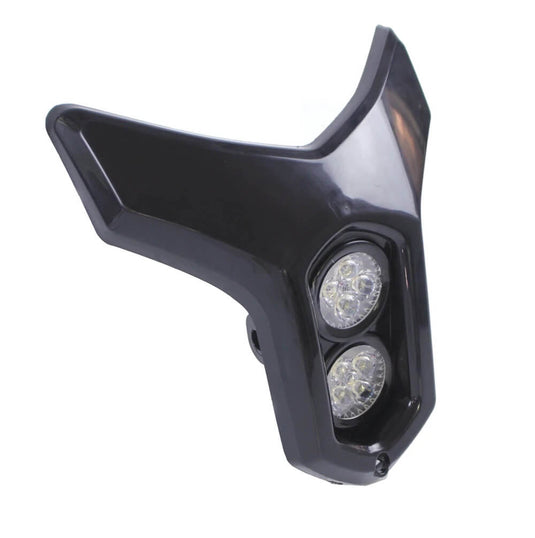 Dimensões do farol LED estilo A 18,1×16,1×3,8 cm para moto