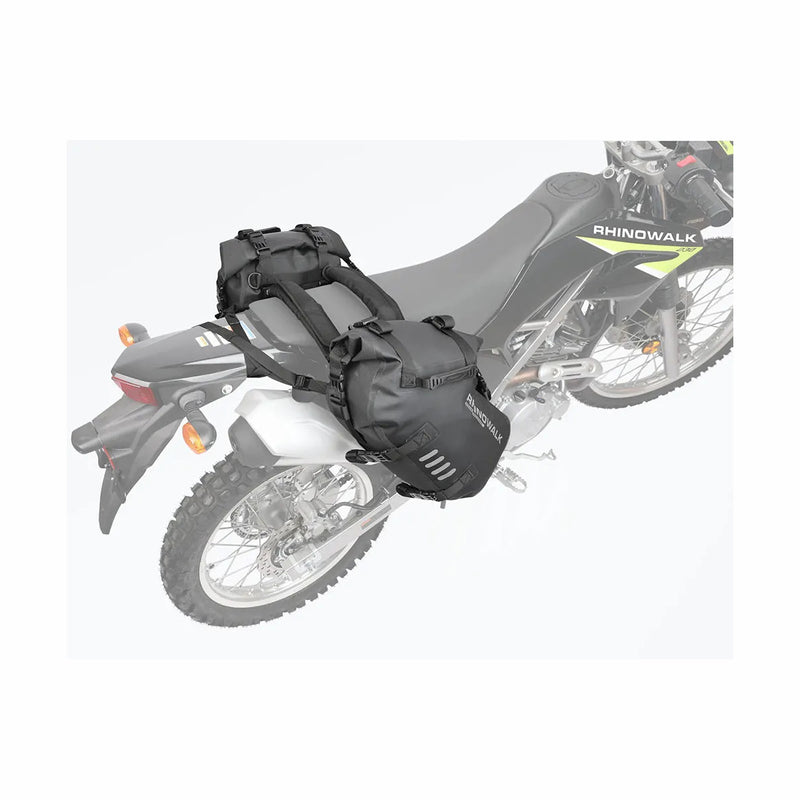 Carregue imagem no visualizador da galeriaSacos laterais para moto Rhinowalk 18L/28L/48L - Impermeáveis com sistema de fixação sem suporte
