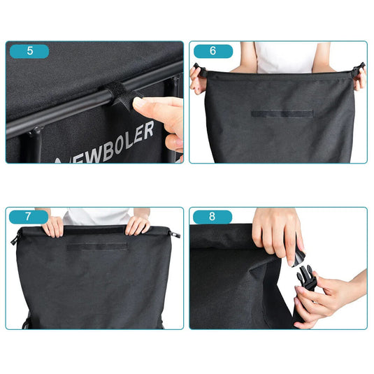 Cesto metal para bicicleta com saco impermeável - detalhe fixação traseira