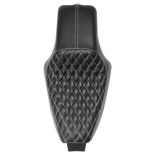 Detalhe do banco em couro sintético preto para Harley Sportster 