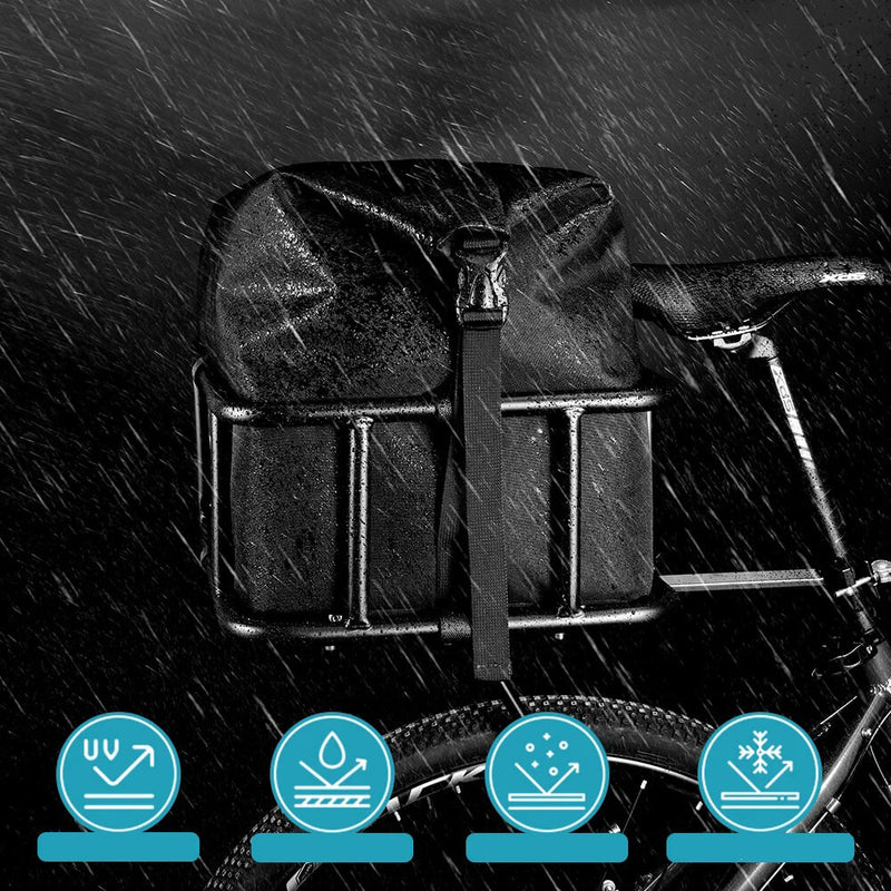 Carregue imagem no visualizador da galeriaCesto traseiro bicicleta com proteção impermeável - vista instalado em bicicleta
