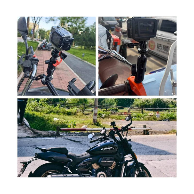 Carregue imagem no visualizador da galeriaSuporte para GoPro/Insta360/DJI - Fixação em guiador ou espelho retrovisor de moto
