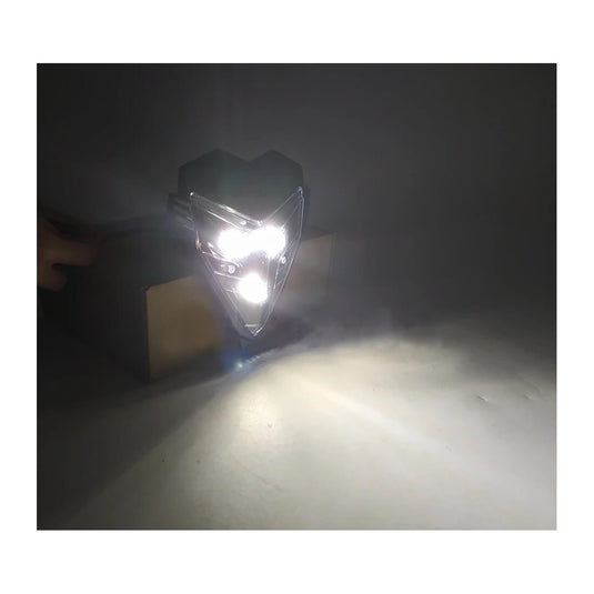 Lente transparente do farol LED com iluminação branca para moto