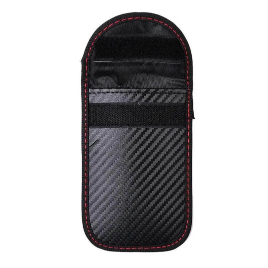 Bolsa Faraday moto – comparação de tamanho com chave de moto