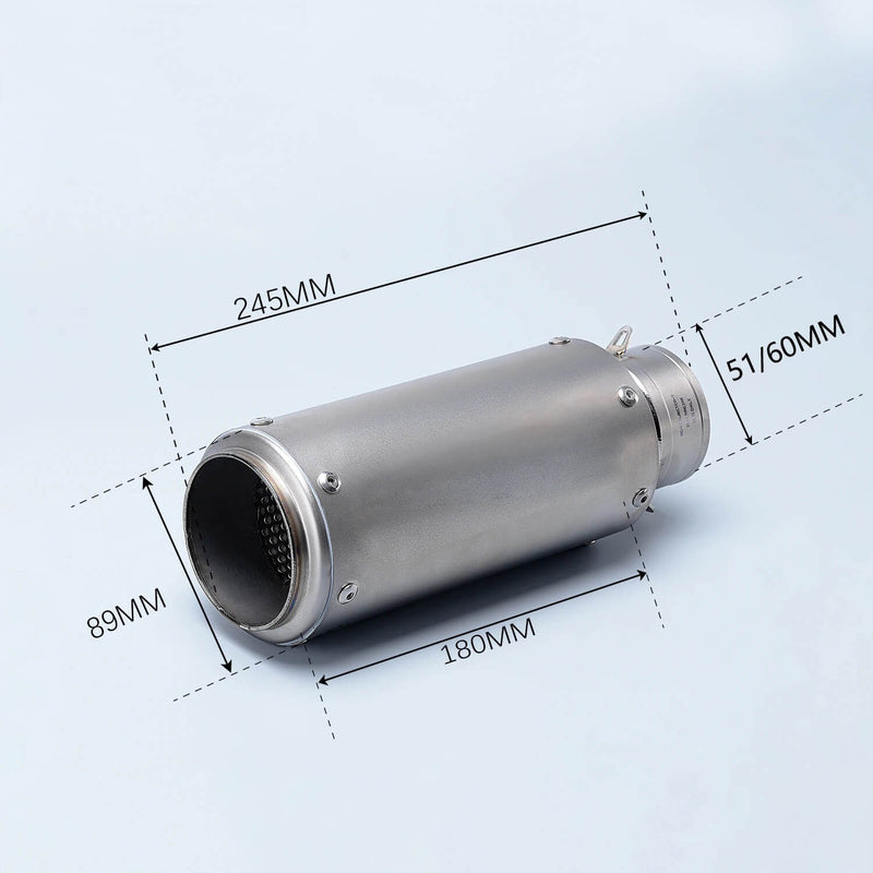 Carregue imagem no visualizador da galeriaEscape universal 60mm para moto - Aço inoxidável, som potente e instalação simples para Z650, MT-07, CRF150, MT-15
