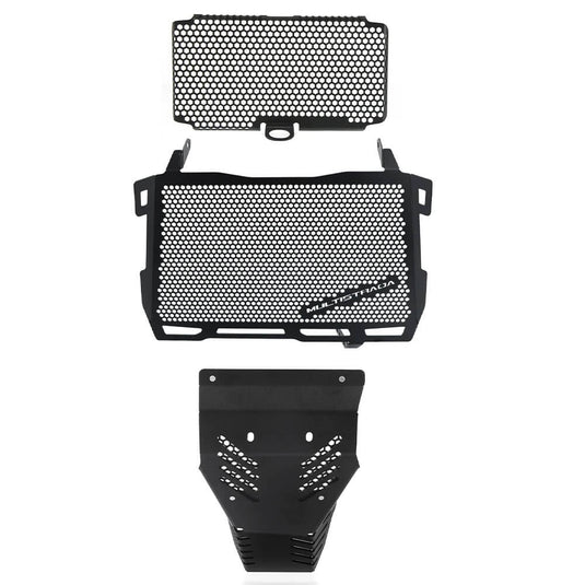 Detalhe das grelhas de proteção de radiador em alumínio CNC