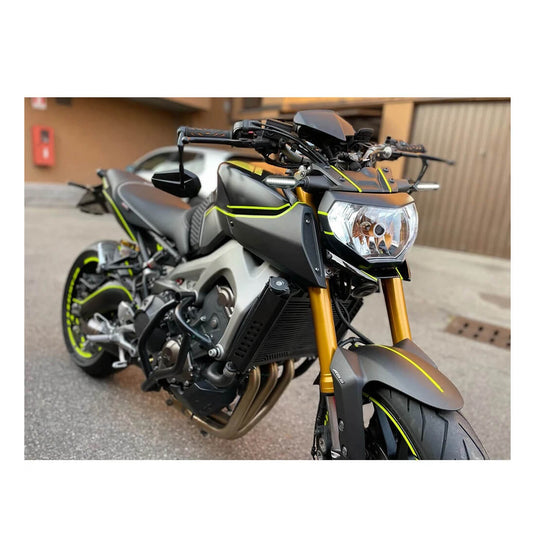 Proteções laterais radiador MT-09 cor azul vista frontal