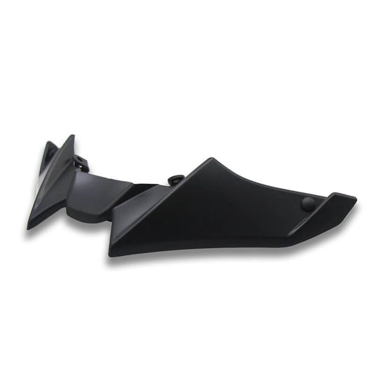 Vista frontal do spoiler instalado em Yamaha MT-09 com visual desportivo