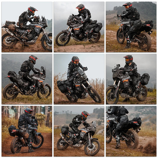 Sacos laterais para moto Rhinowalk 18L/28L/48L - Impermeáveis com sistema de fixação sem suporte