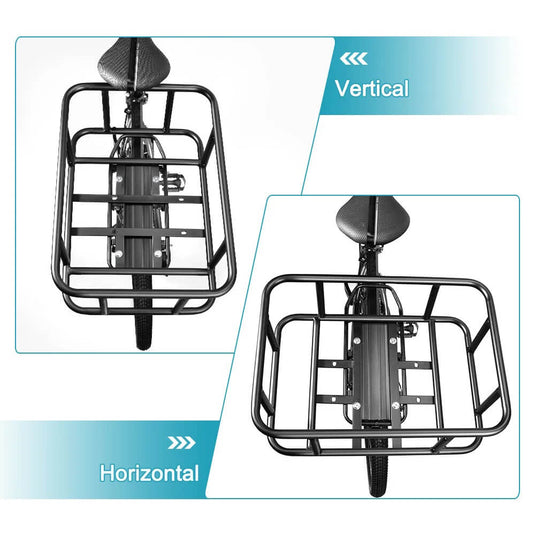 Cesto metálico bicicleta montagem simples - detalhe acessórios fixação incluídos