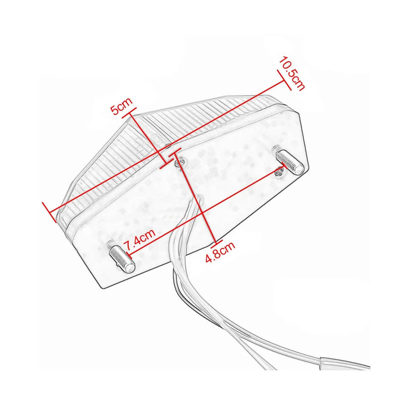 Carregue imagem no visualizador da galeriaFarolim Traseiro LED para Moto - 11 LEDs Multifuncional com Pisca Integrado
