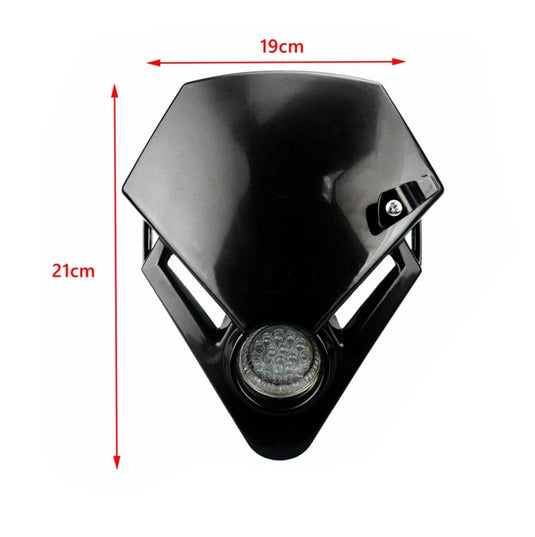 Detalhe dos LEDs brancos do farol universal para moto