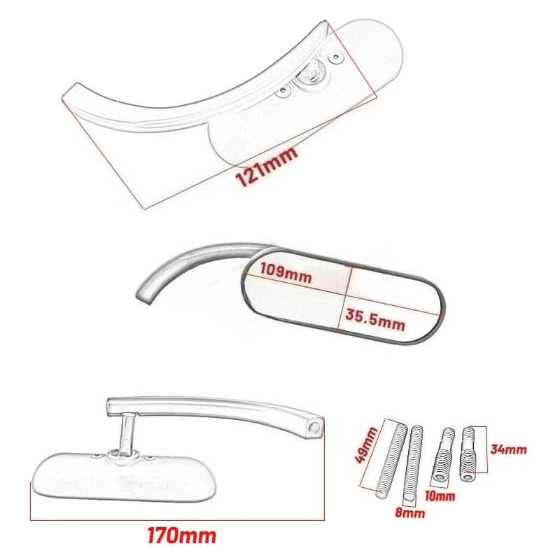 Carregue imagem no visualizador da galeriaPar espelhos retrovisores ovais moto acabamento cromado alumínio
