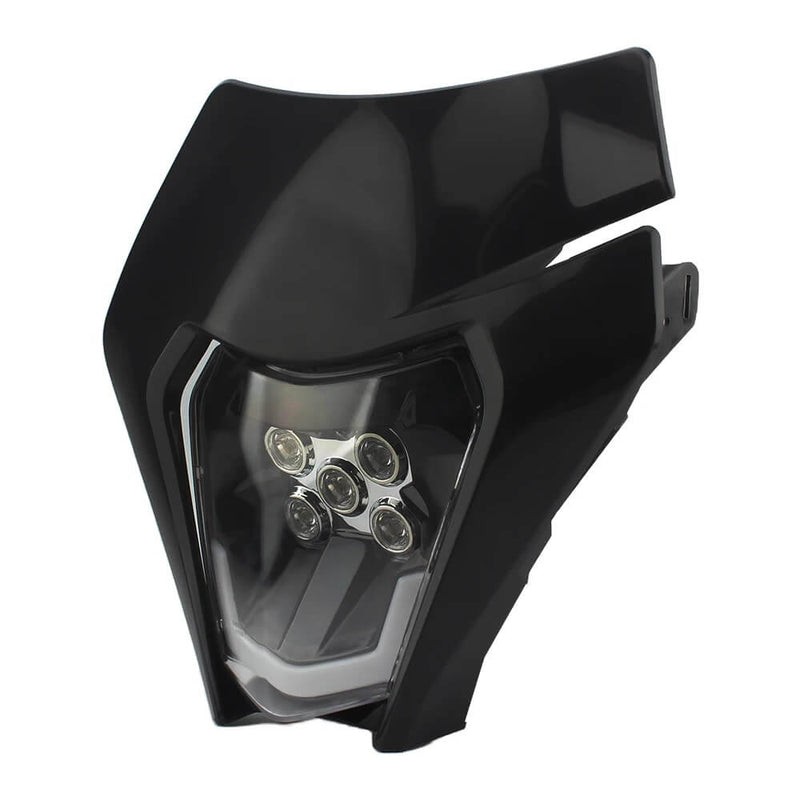 Load image into Gallery viewer, Detalhe da lente em vidro transparente do farol LED 
