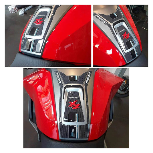 Conjunto completo de protetor de depósito em resina epóxi 3D para moto BMW F900XR, fácil instalação