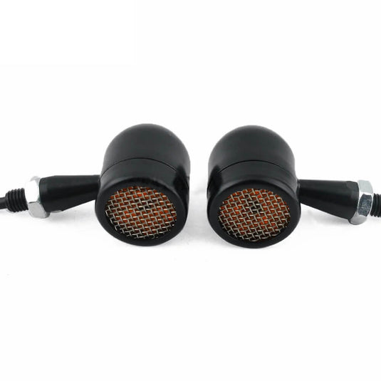Mini piscas LED bala moto — design minimalista cafe racer e scrambler