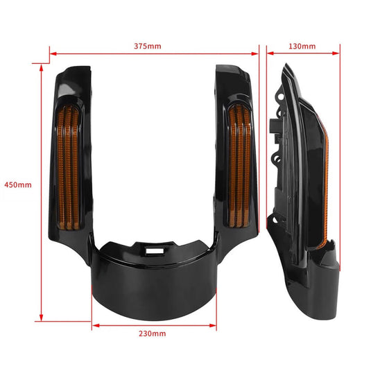 Extensão guarda-lamas traseiro ABS premium para Harley Touring
