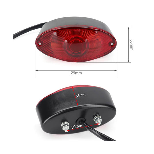 Farolim traseiro universal para moto - Com luz de matrícula