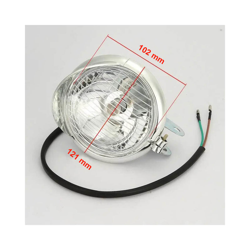 Carregue imagem no visualizador da galeriaConjunto farol frontal com piscas integrados 12V - Suporte universal cromado
