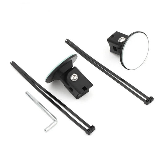 Mini espelho retrovisor moto – detalhe do acabamento preto
