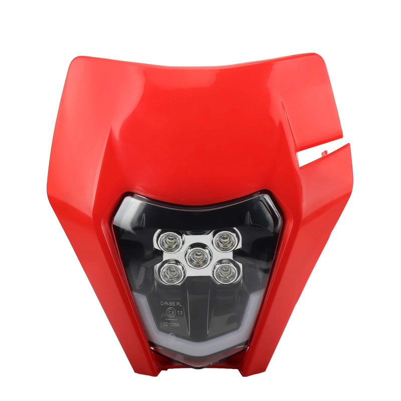 Load image into Gallery viewer, Farol LED vermelho 4200LM montado em moto de enduro 
