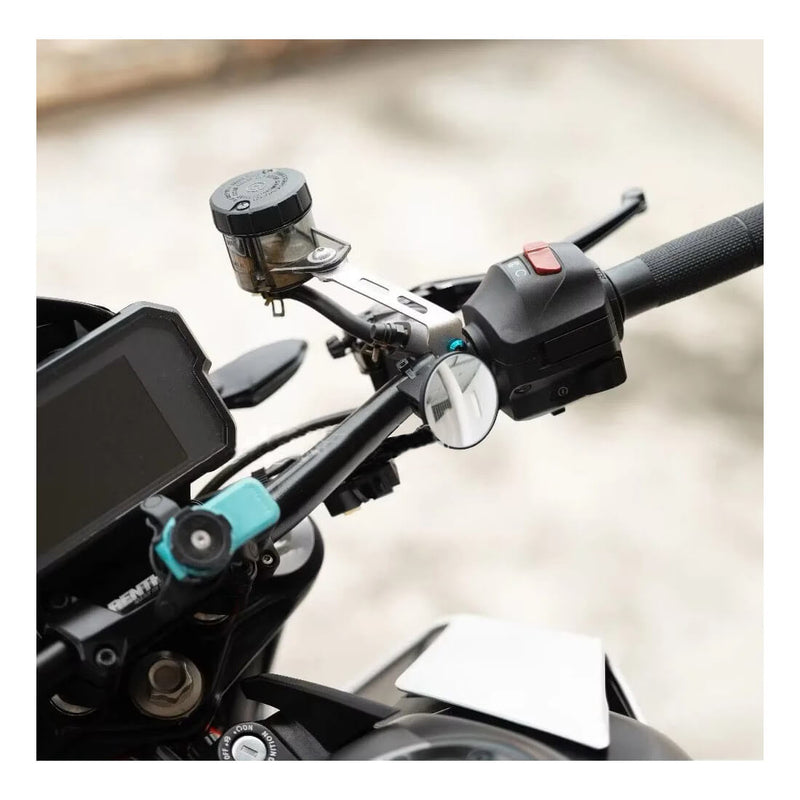 Load image into Gallery viewer, Mini espelho retrovisor moto – conteúdo da embalagem com abraçadeiras e chave
