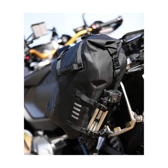 Sacos laterais para moto Rhinowalk 18L/28L/48L - Impermeáveis com sistema de fixação sem suporte