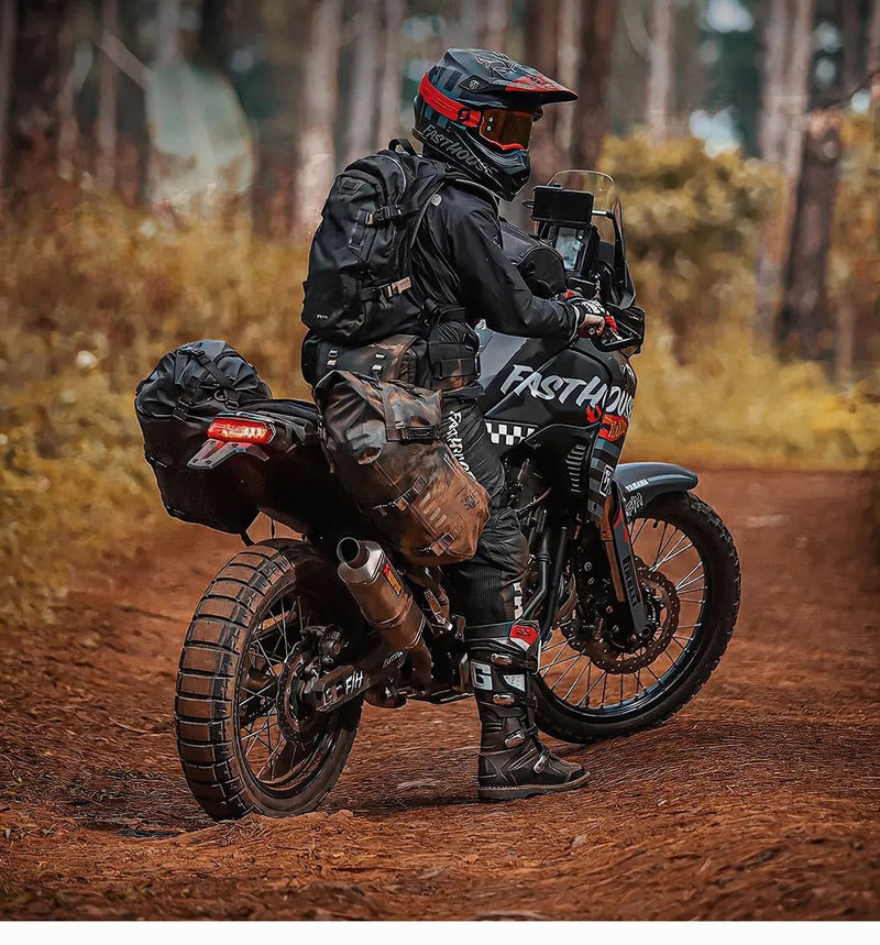 Carregue imagem no visualizador da galeriaSacos laterais para moto Rhinowalk 18L/28L/48L - Impermeáveis com sistema de fixação sem suporte
