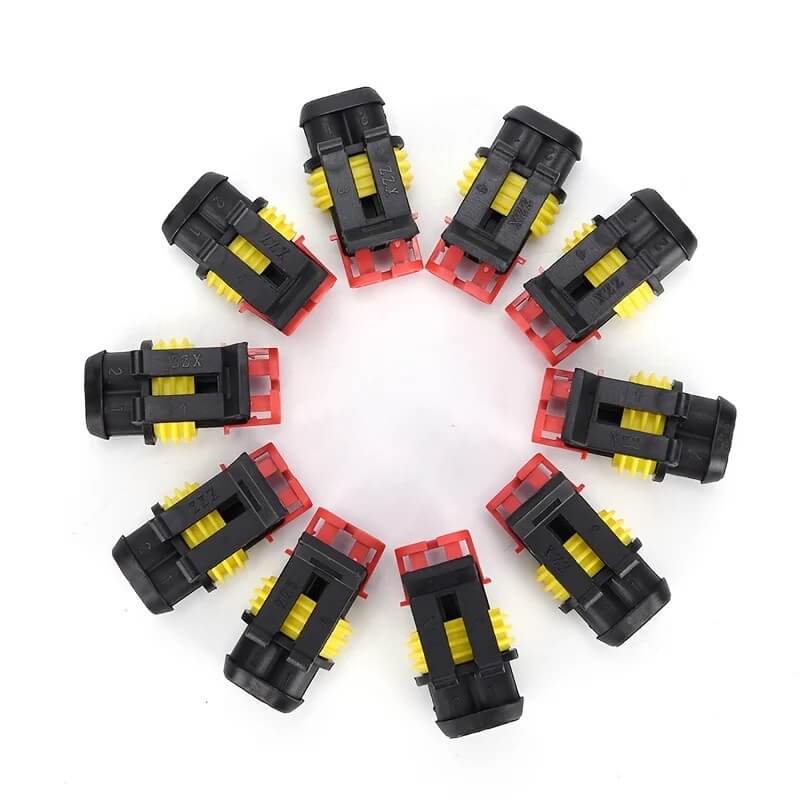 Load image into Gallery viewer, Fichas elétricas impermeáveis 2 pinos para faróis HID e sistemas de sensores moto

