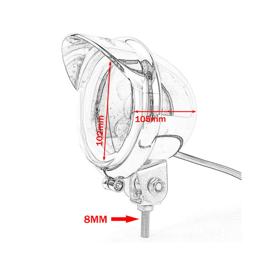 Faróis auxiliares LED Universais cromados - 20W/26W Duplo feixe