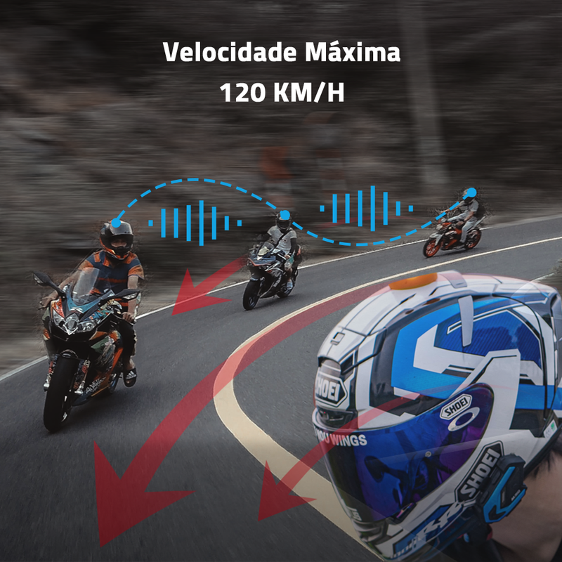 Carregue imagem no visualizador da galeriaIntercomunicador M910 Pro bluetooth moto 6 utilizadores em simultâneo
