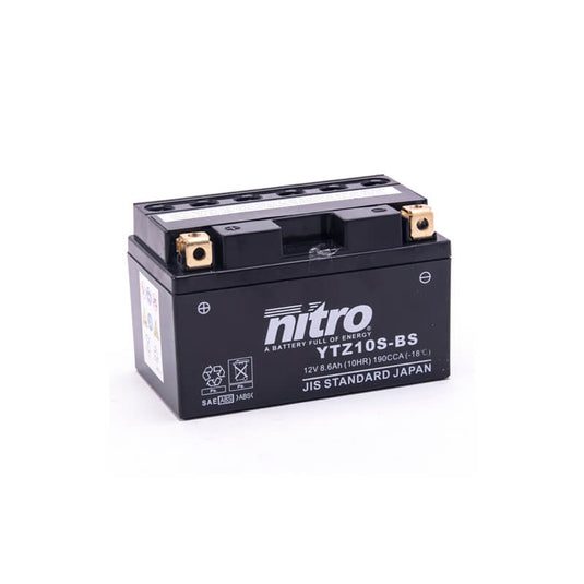 Bateria Nitro NTZ10S-BS 12V 8.6Ah MF ácido para moto de média cilindrada