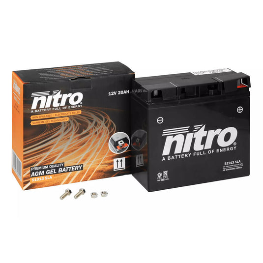 Bateria Nitro 51913 12V 19Ah SLA Gel selada para moto BMW Ducati e Moto Guzzi