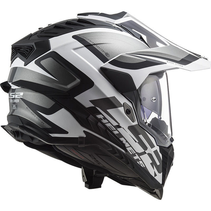 Load image into Gallery viewer, Capacete enduro LS2 MX701 Explorer Alter Preto Mate Branco – vista frontal – ECE 22.06
