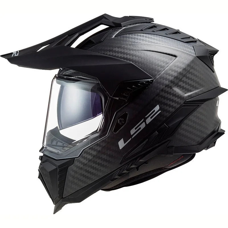Load image into Gallery viewer, Capacete enduro LS2 MX701 Explorer C Solid Carbono – vista frontal – ECE 22.06
